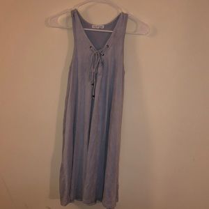 Light blue velvet shift dress